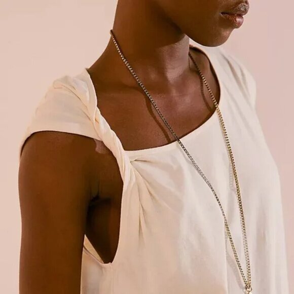 NWT Free People Drew Tee Twist Ivory Midi Dress - Picture 4 of 5